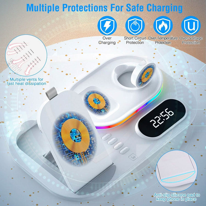 4-in-1 Foldable Wireless Charging Station Stand Dock Mobile Accessories - DailySale