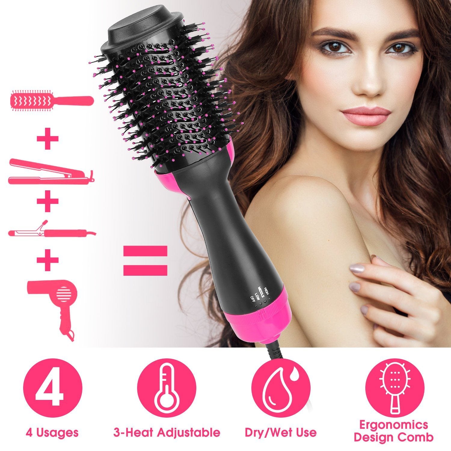 4-in-1 Hair Dryer Volumizer Brush Beauty & Personal Care - DailySale