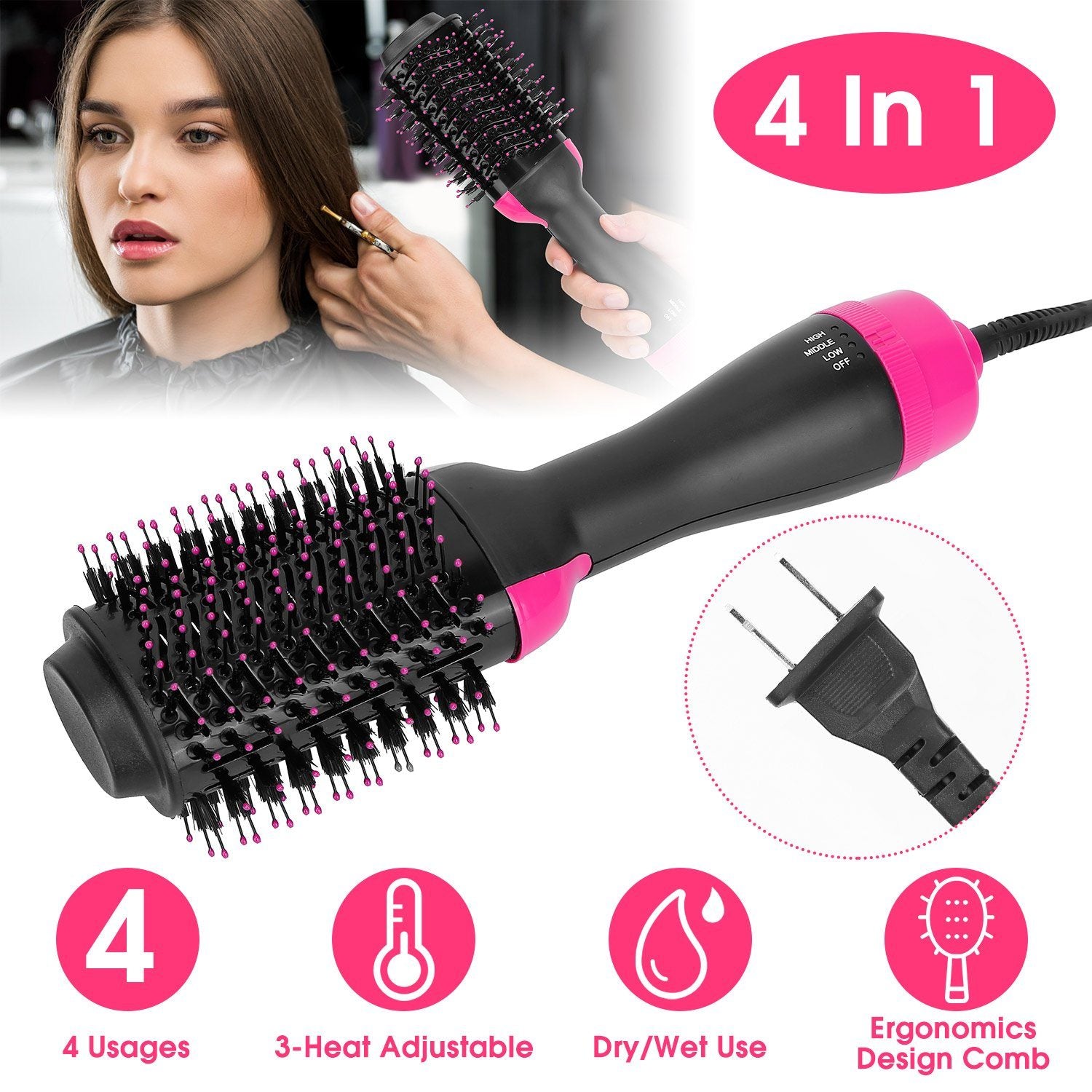 4-in-1 Hair Dryer Volumizer Brush Beauty & Personal Care - DailySale