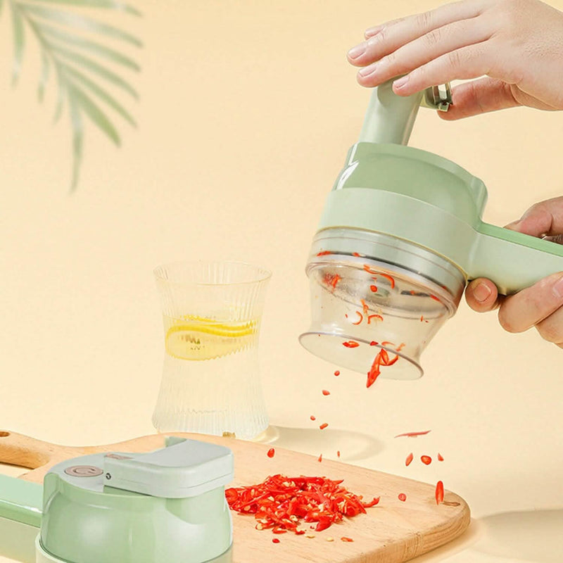 4-in-1 Handheld Electric Vegetable Chopper, Grinder, Slicer and Dicer Kitchen Tools & Gadgets - DailySale