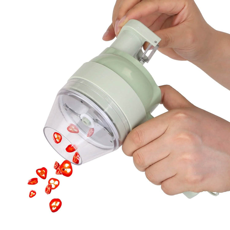 4-in-1 Handheld Electric Vegetable Chopper, Grinder, Slicer and Dicer Kitchen Tools & Gadgets - DailySale
