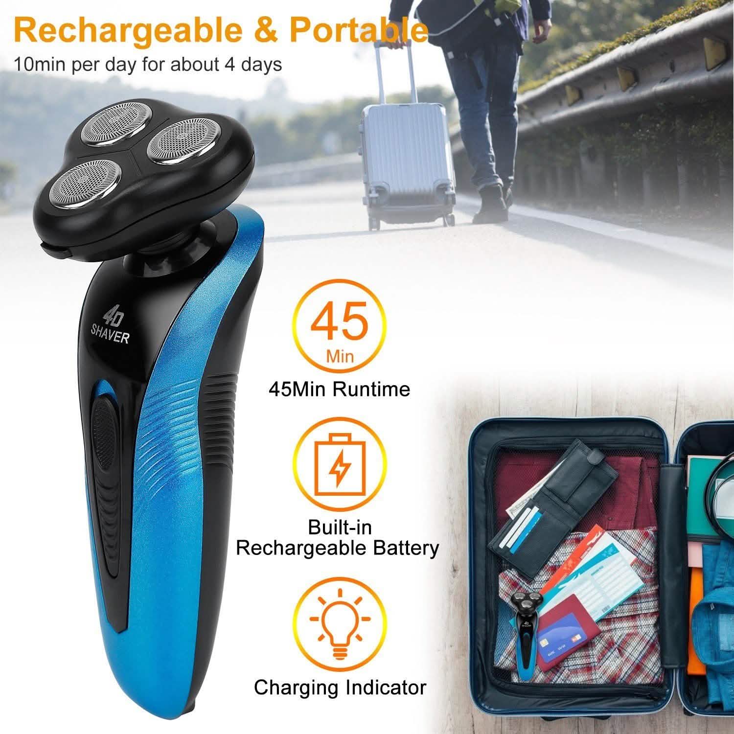 4-in-1 IPX7 Waterproof Beard Trimmer Cordless Razor for Men Men's Grooming - DailySale