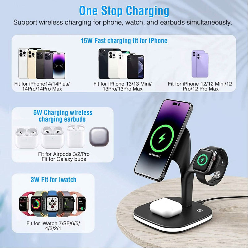 4-in-1 Magnetic Wireless Charging Station Dock Mobile Accessories - DailySale