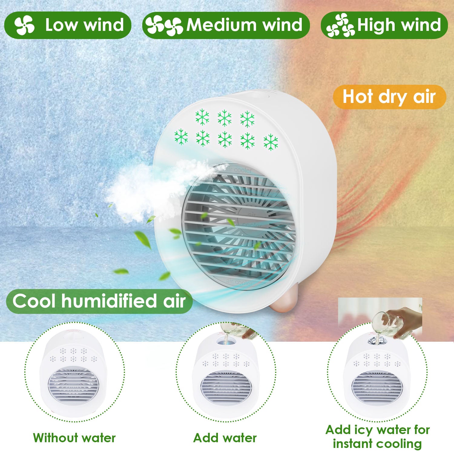 4-in-1 Portable Mini Desktop Water Mist Cooling Air Conditioner Household Appliances - DailySale