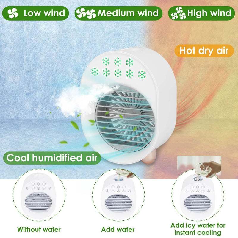 4-in-1 Portable Mini Desktop Water Mist Cooling Air Conditioner Household Appliances - DailySale