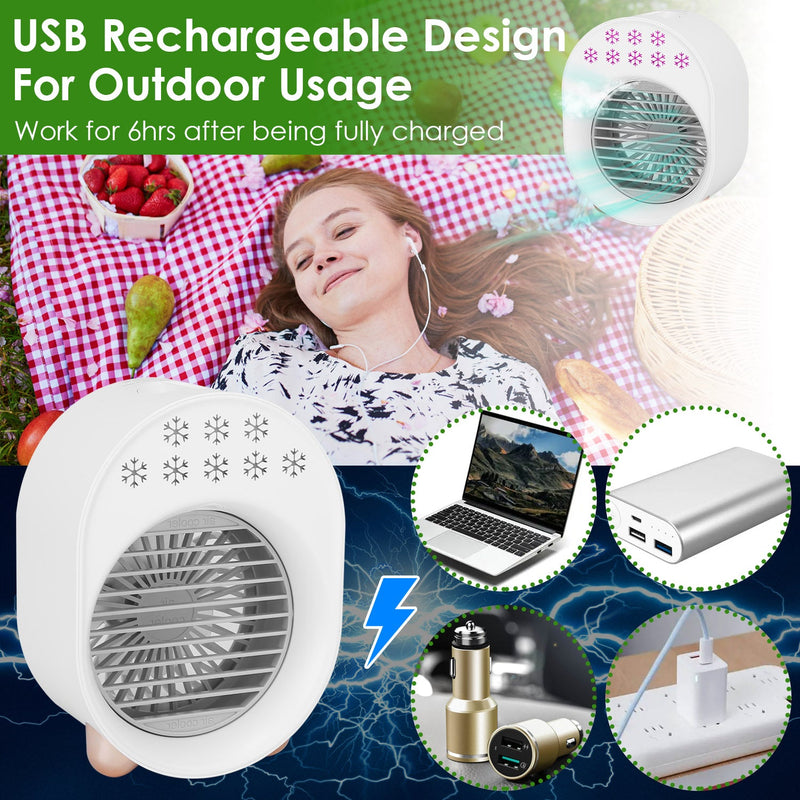 4-in-1 Portable Mini Desktop Water Mist Cooling Air Conditioner Household Appliances - DailySale
