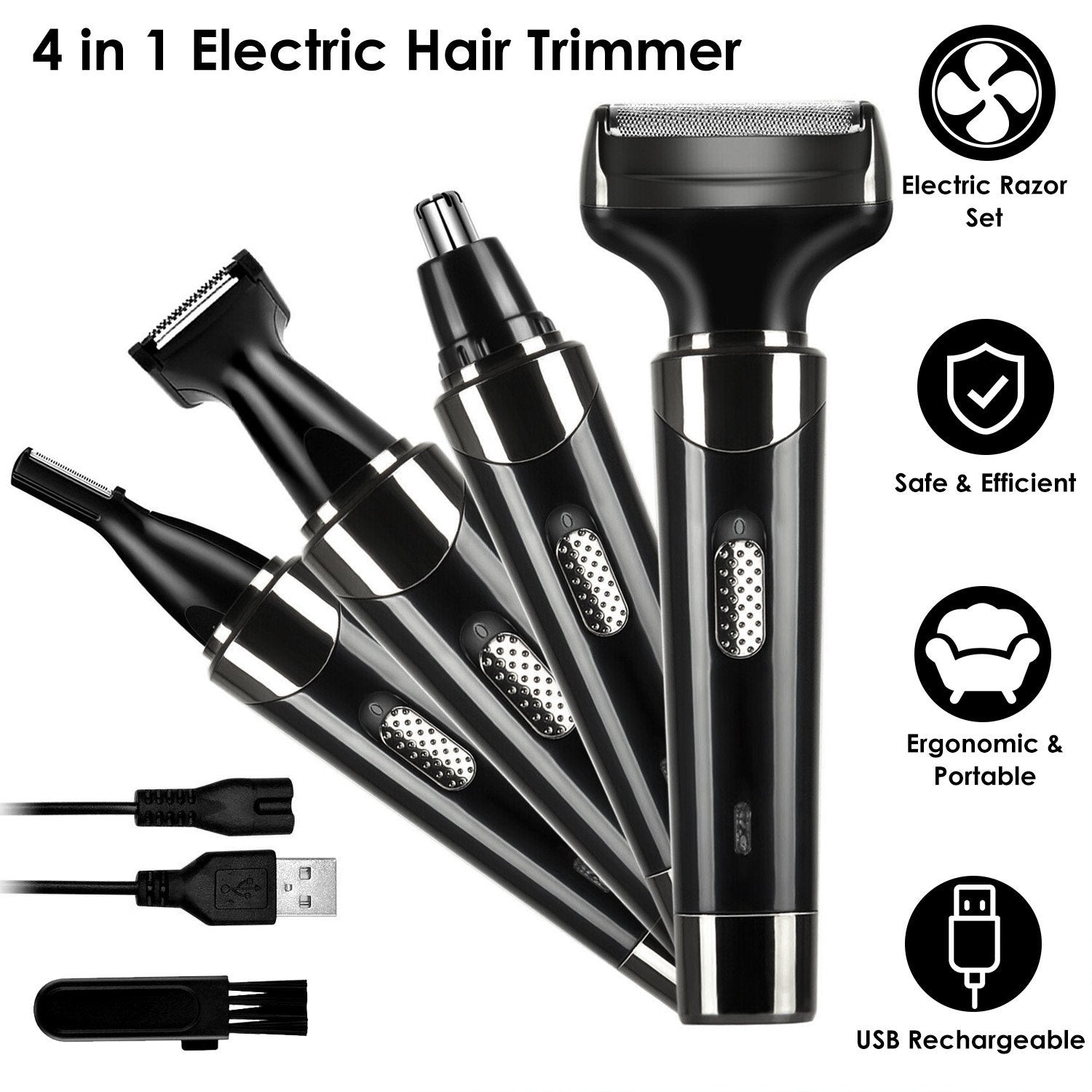 4-in-1 Rechargeable Hair Trimmer Men's Grooming - DailySale