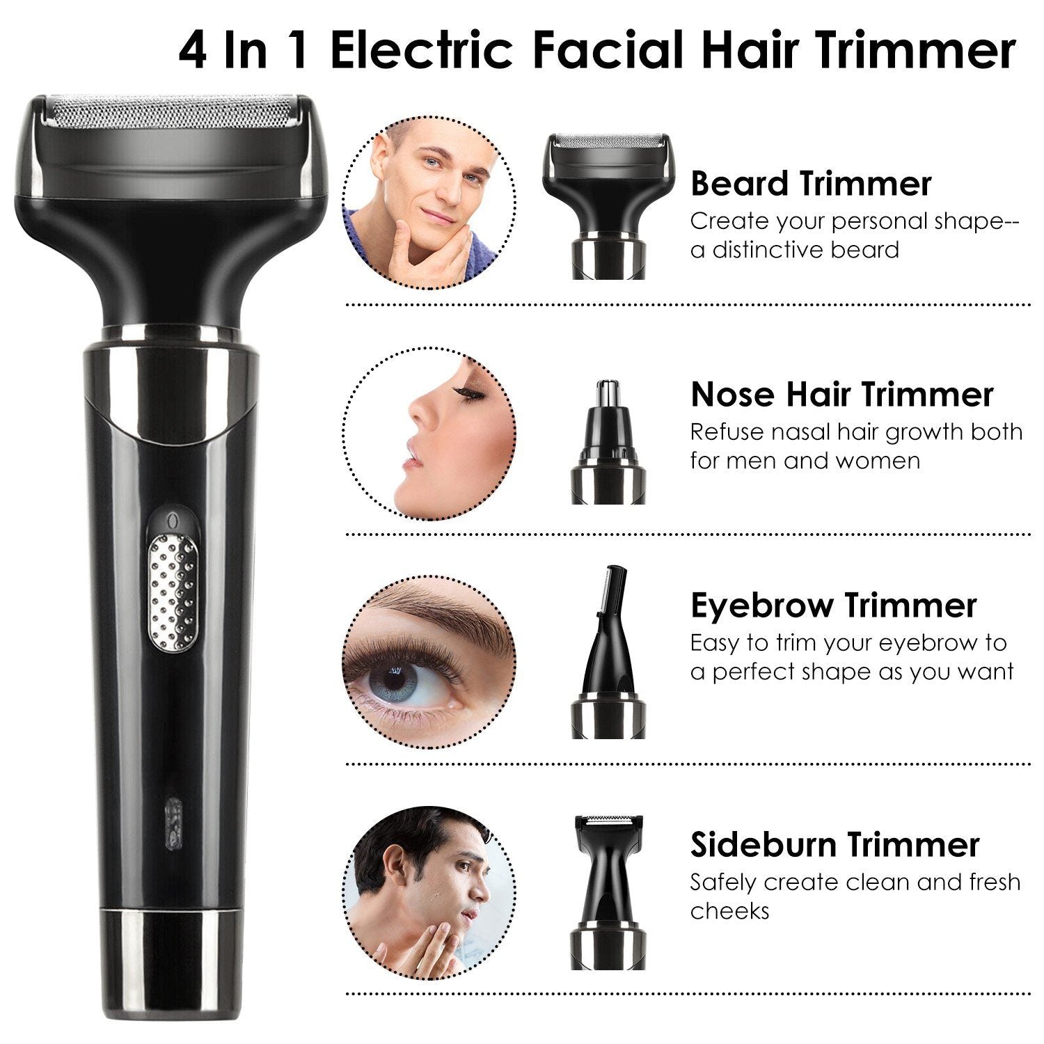 4-in-1 Rechargeable Hair Trimmer Men's Grooming - DailySale