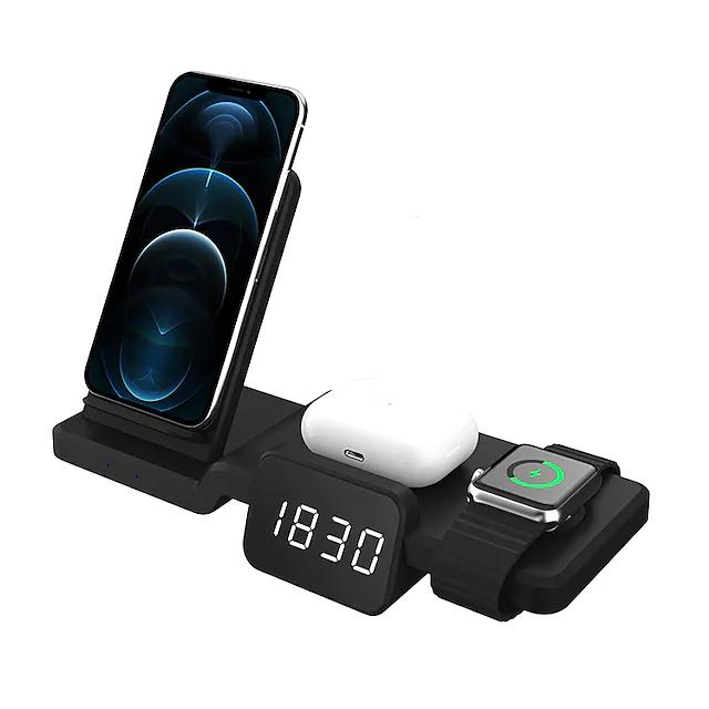 4-in-1 Wireless Charger with LED Digital Clock Mobile Accessories - DailySale