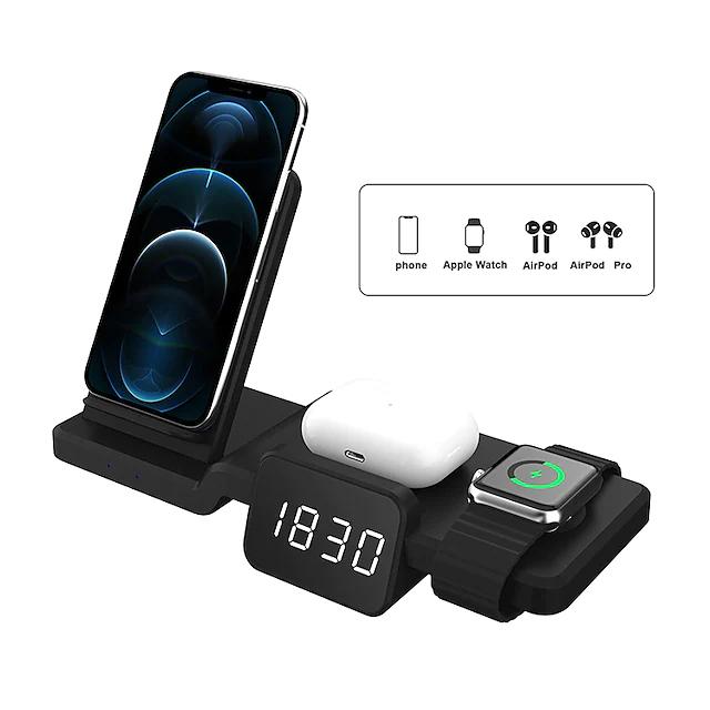 4-in-1 Wireless Charger with LED Digital Clock Mobile Accessories - DailySale