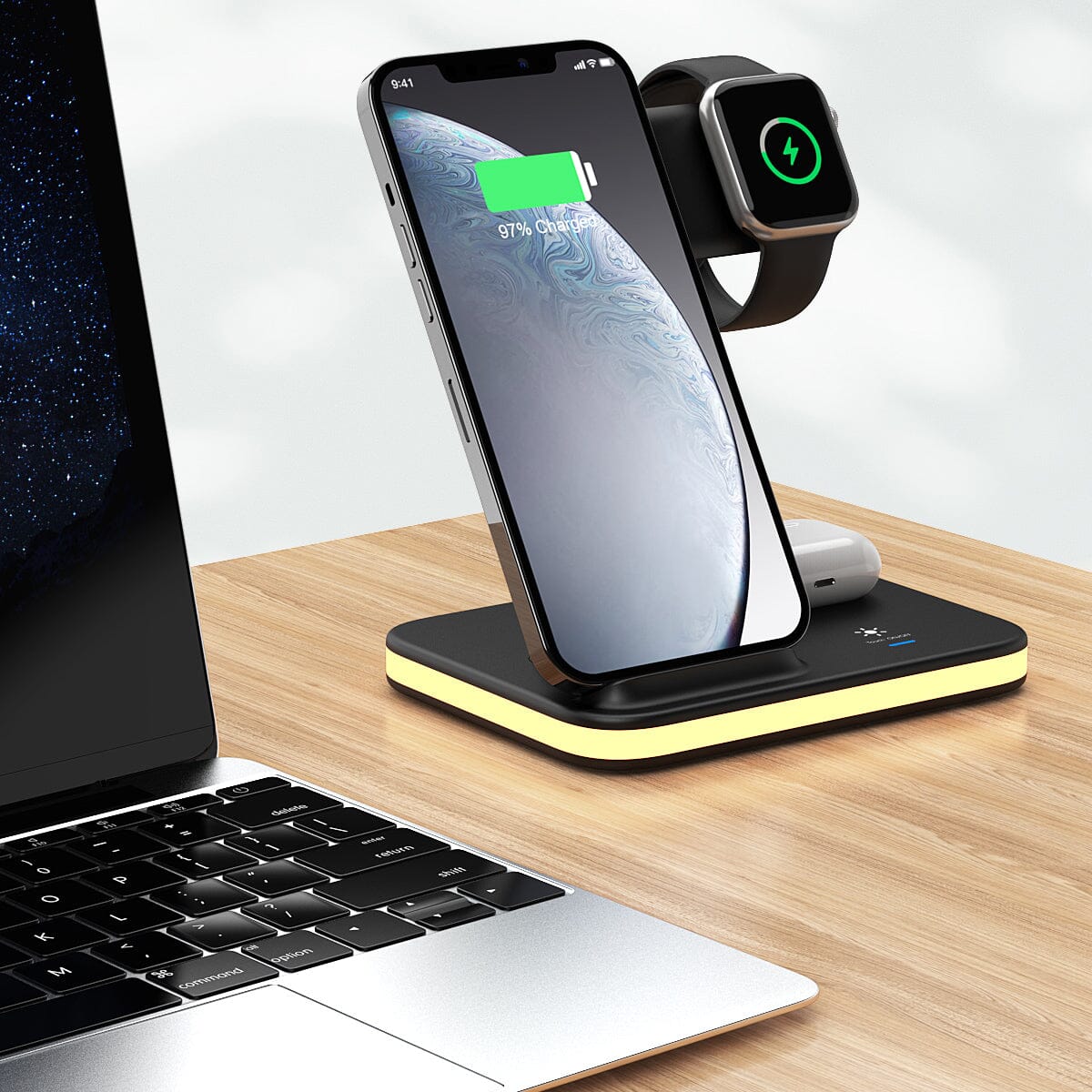 4-in-1 Wireless Charging Stand with Night Light Mobile Accessories - DailySale