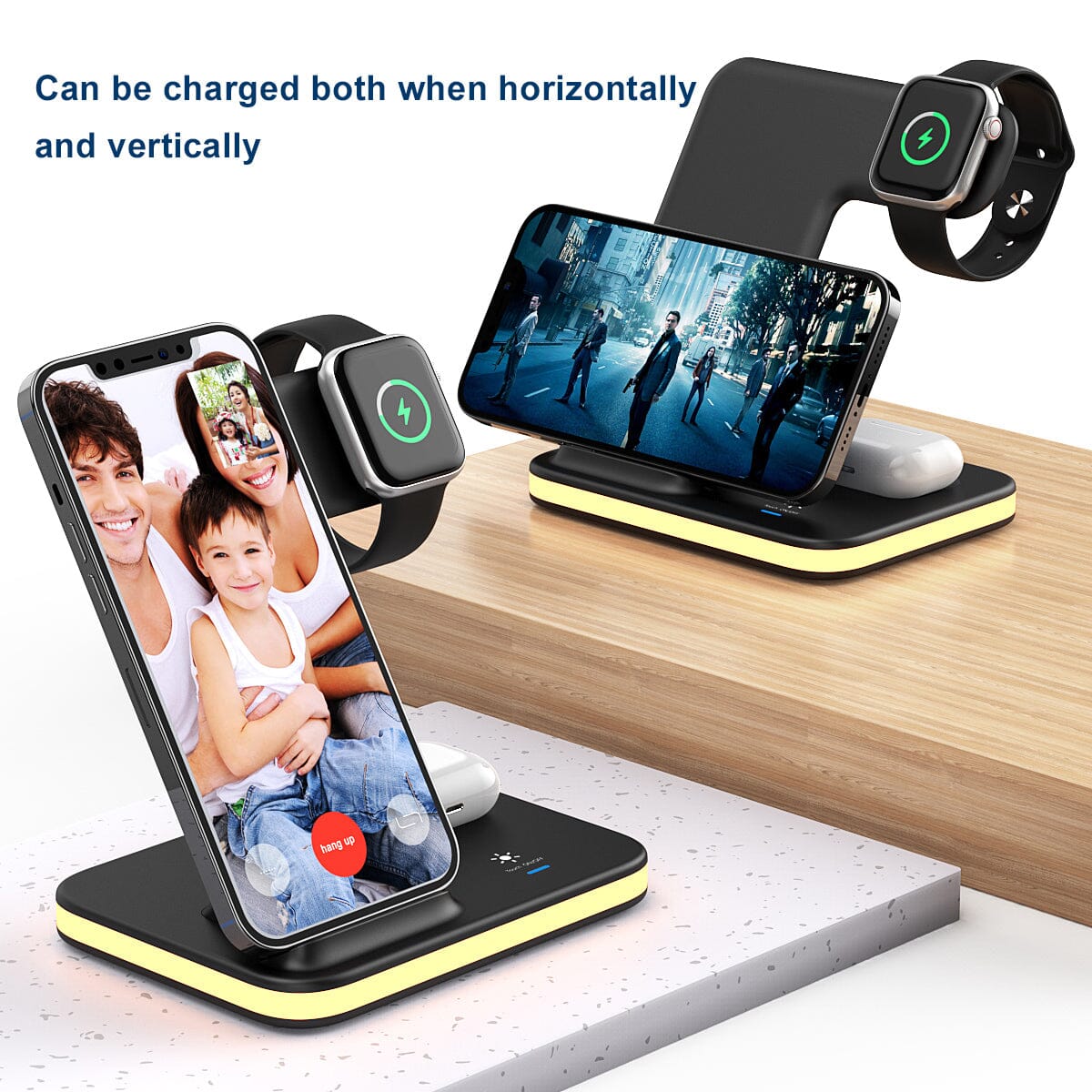 4-in-1 Wireless Charging Stand with Night Light Mobile Accessories - DailySale