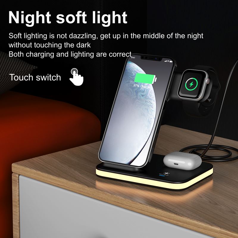 4-in-1 Wireless Charging Stand with Night Light Mobile Accessories - DailySale