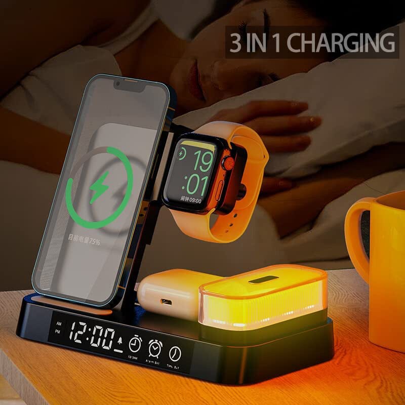4-in-1 Wireless Charging Station with LED Night Light Mobile Accessories - DailySale