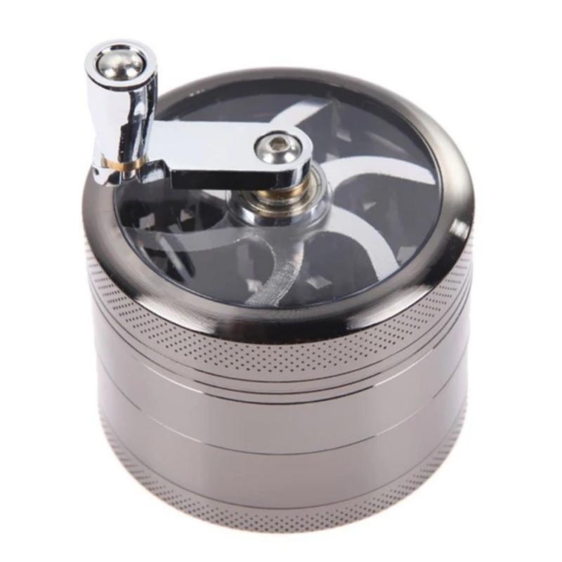 4 Layer Tobacco Grinder Manual Metal Crusher Everything Else Gray - DailySale