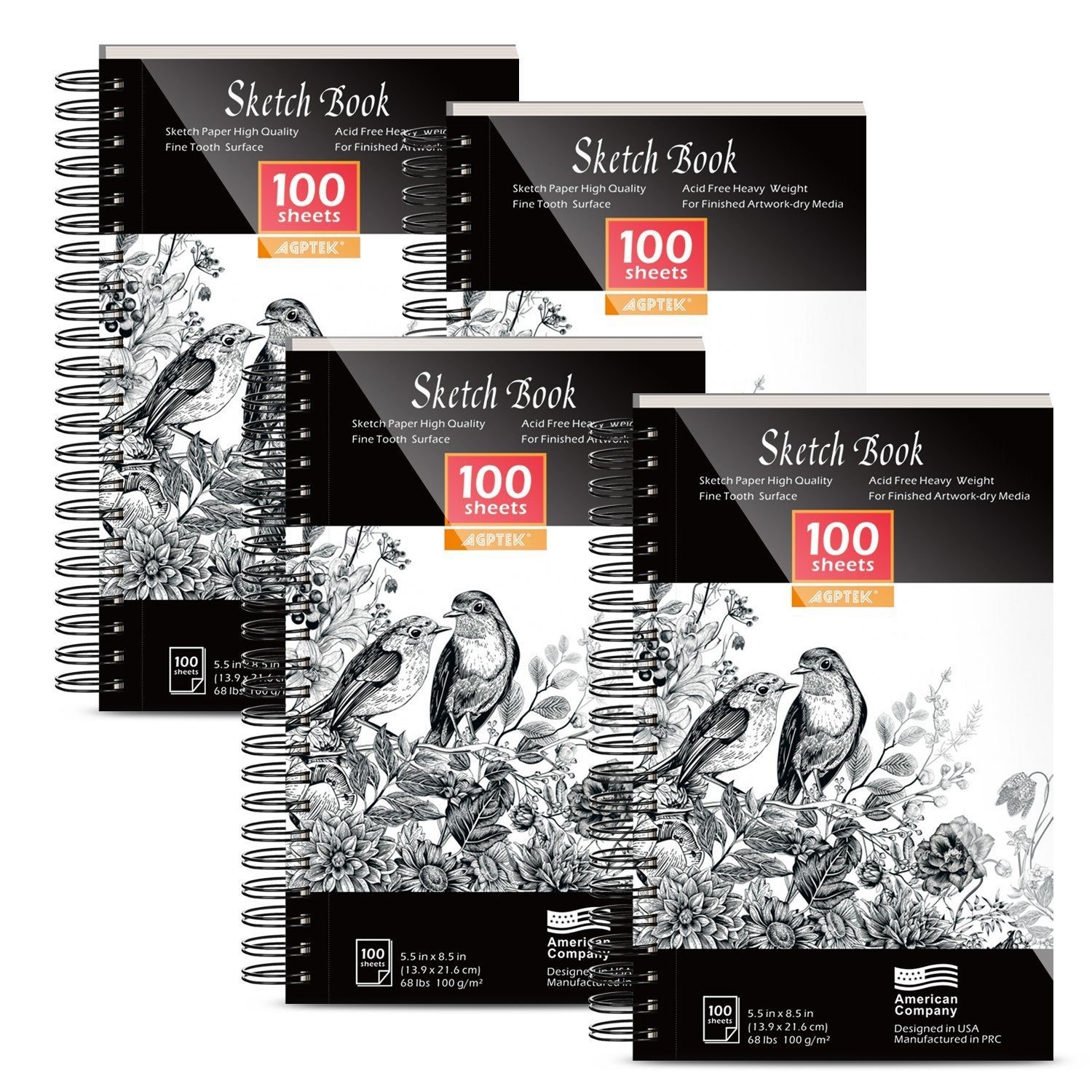 4-Pack: 100 Sheets Sketch Book Toys & Games - DailySale