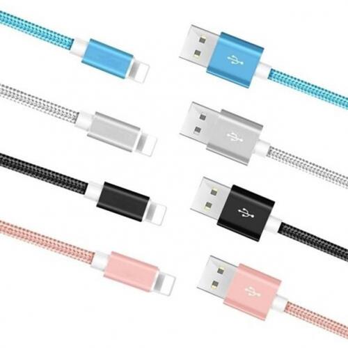 4-Pack: 6 Feet Heavy Duty Braided iPhone USB Cable Charger Cord Mobile Accessories - DailySale