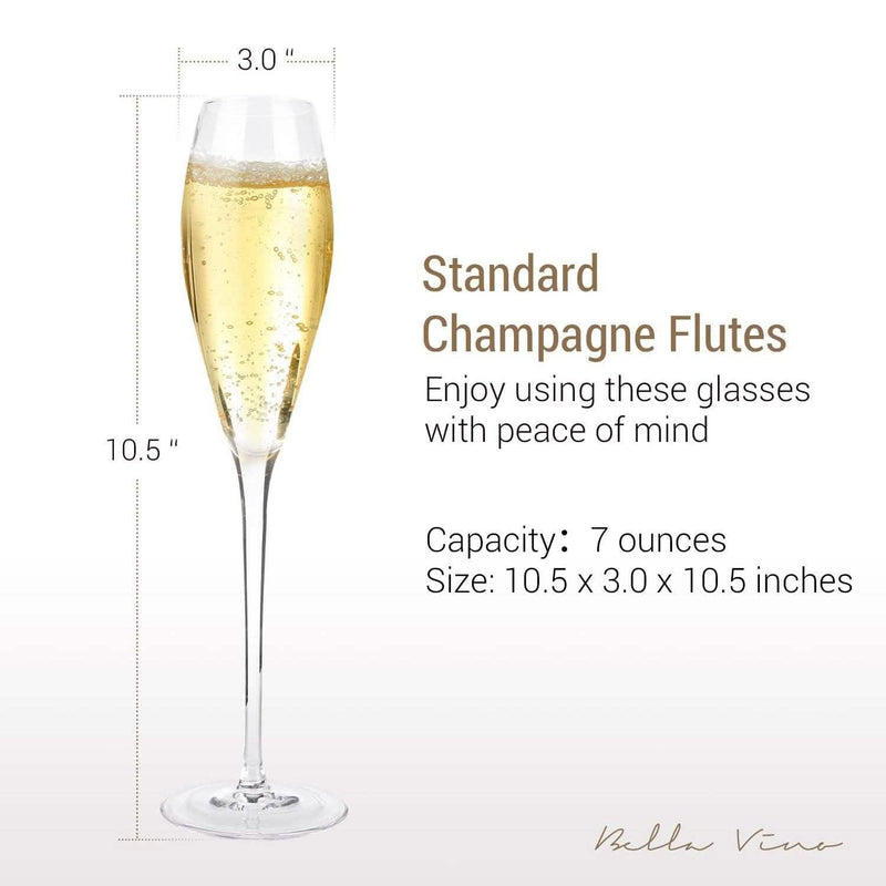 4-Pack: Bella Vino Standard Hand Blown Crystal Red/White Wine Glasses Everything Else - DailySale