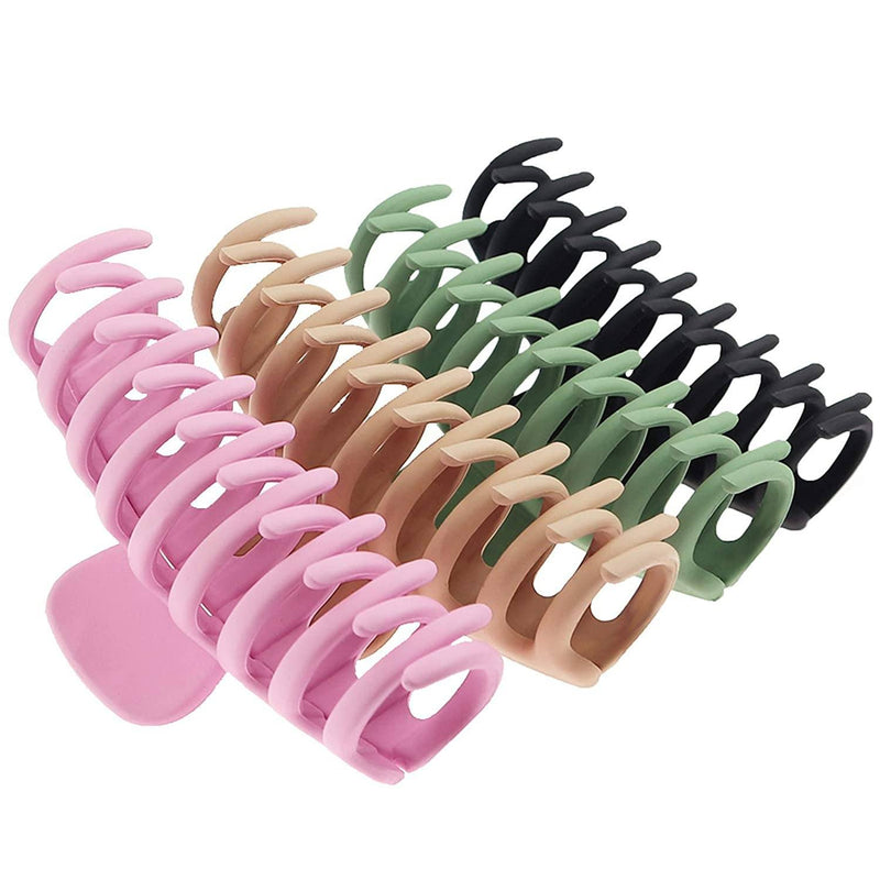 4-Pack: Big Hair Claw Clips Beauty & Personal Care Pink/Khaki/Green/Black - DailySale