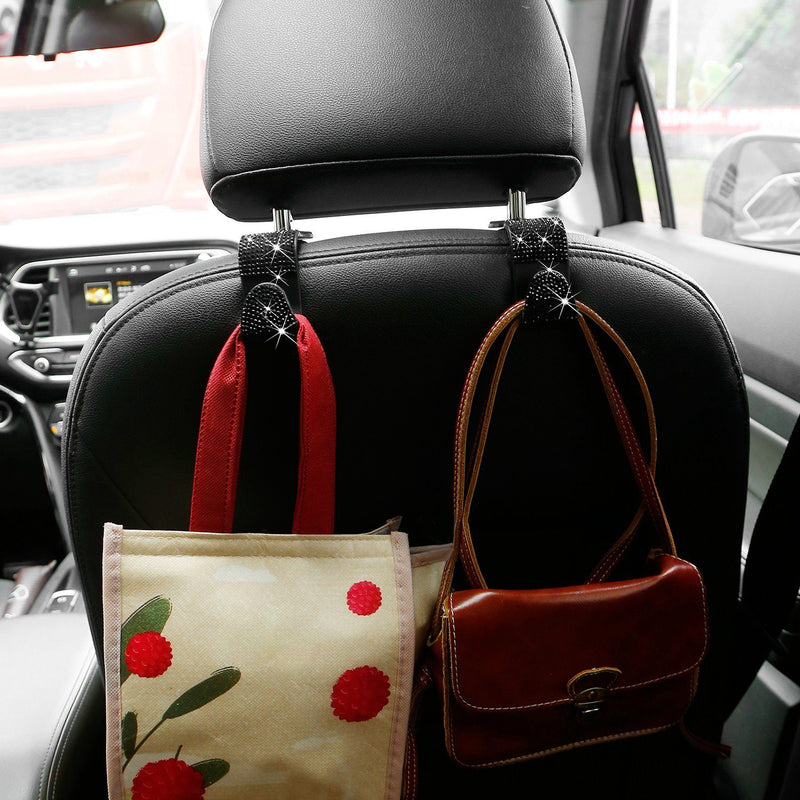 4-Pack: Car Headrest Hooks Bling Rhinestones Back Seat Organizer Hanger Holder Automotive - DailySale