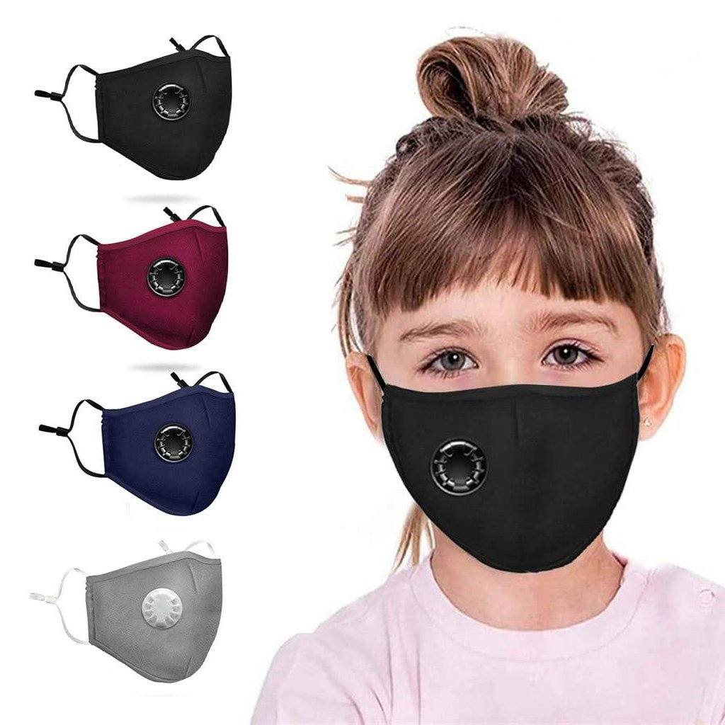 4-Pack: Children's Seamless Reusable Washable Face Mask Bandanas with Breathing Valve Face Masks & PPE - DailySale