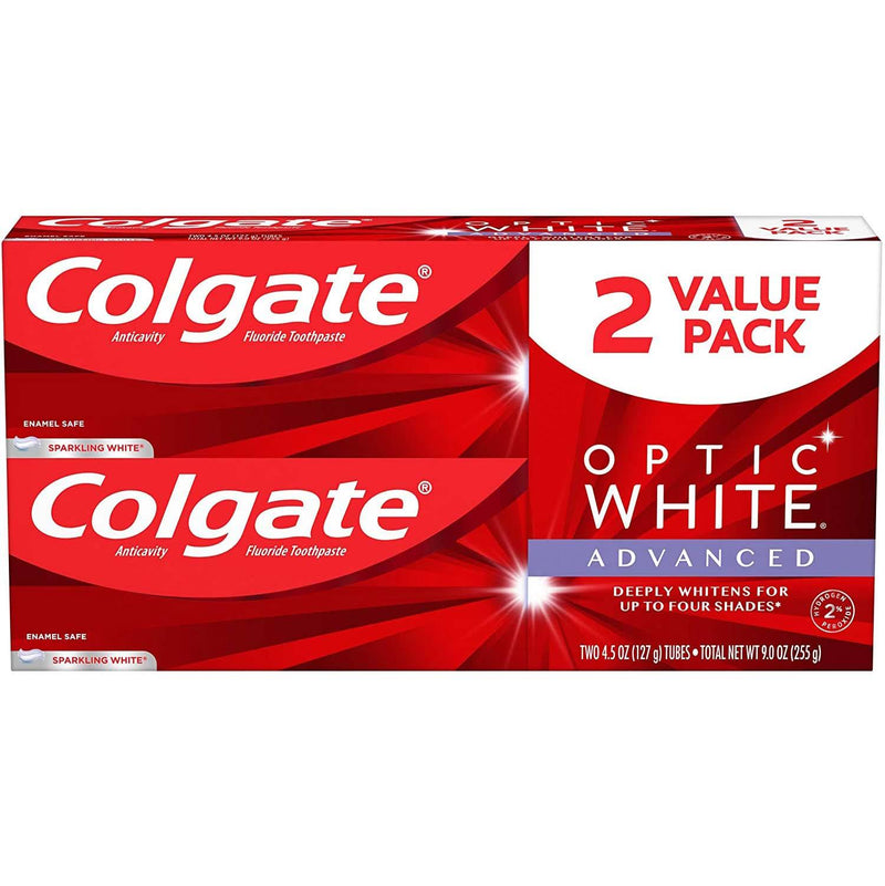4-Pack: Colgate Optic White Advanced Teeth Whitening Toothpaste, Sparkling White Beauty & Personal Care - DailySale