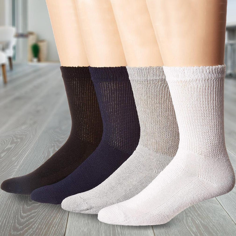4-Pack: Comfortable Non-Binding Diabetic Crew Socks Women's Apparel - DailySale