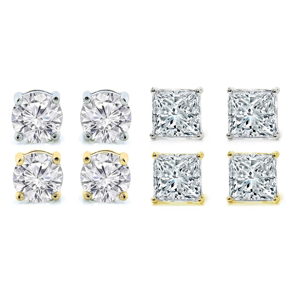 4-Pack: Crystal Stud Earrings Set Earrings - DailySale