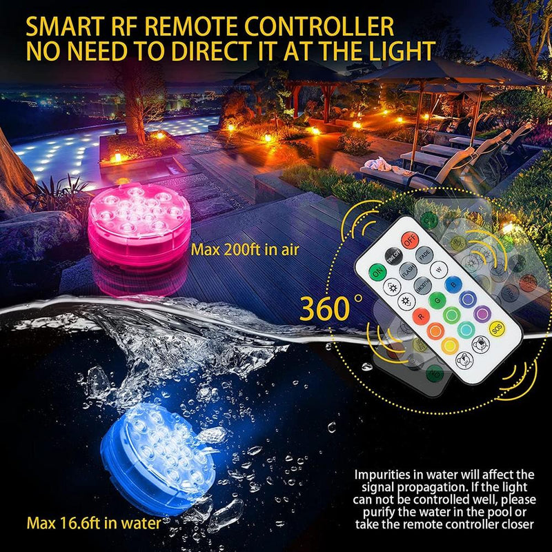 4-Pack: Decorative Waterproof Battery Operated LED Lights - 16 Changing Colors Outdoor Lighting - DailySale