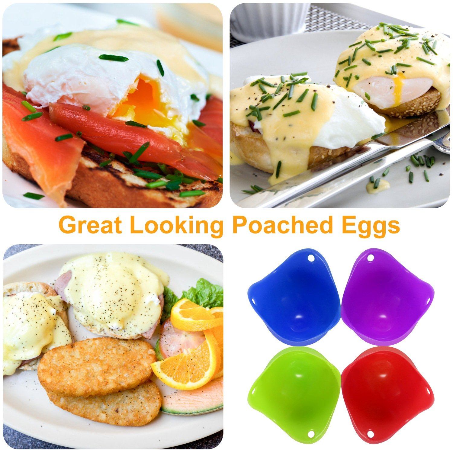 4-Pack: Egg Poachers Silicon Egg Cups Kitchen & Dining - DailySale