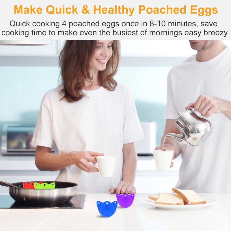 4-Pack: Egg Poachers Silicon Egg Cups Kitchen & Dining - DailySale
