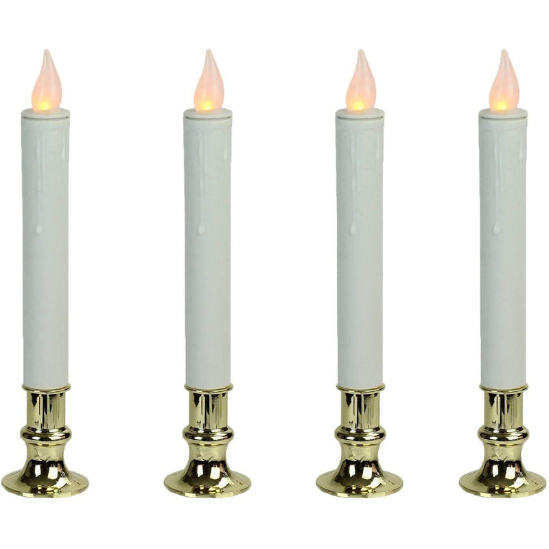 4-Pack: Elegant Glow Candle 9” Flameless Battery Taper Lighting & Decor - DailySale