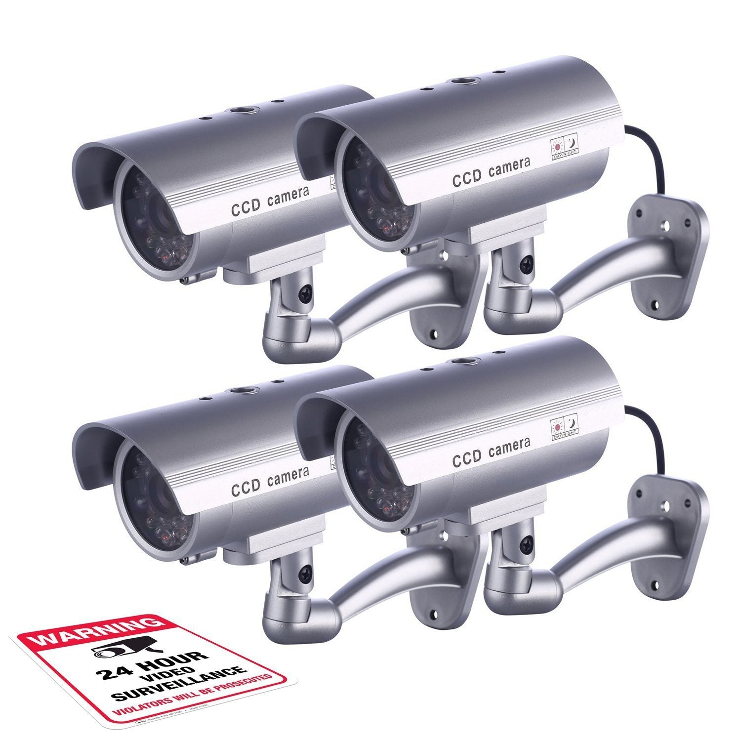 4 Pack: Fitnate Fake Security Camera CCTV Surveillance System Camera, TV & Video - DailySale