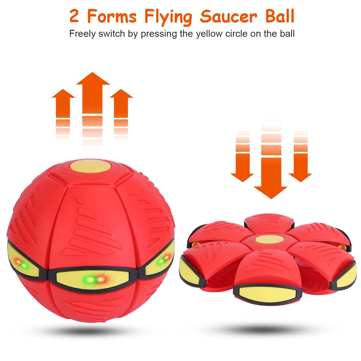 4-Pack: Flying Saucer Ball with LED Lights Toys & Games - DailySale