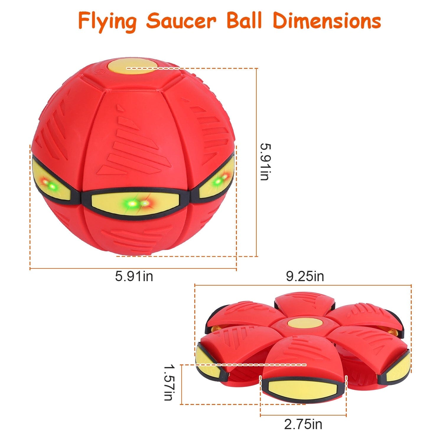 4-Pack: Flying Saucer Ball with LED Lights Toys & Games - DailySale