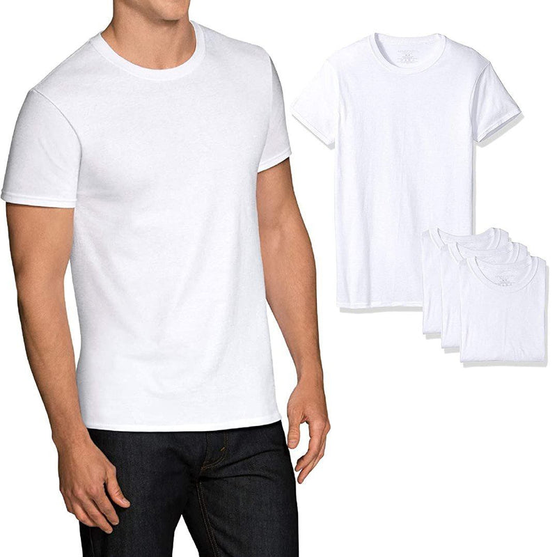 4-Pack: Fruit Of The Loom Mens T Shirt 100% Cotton White Men's Clothing - DailySale