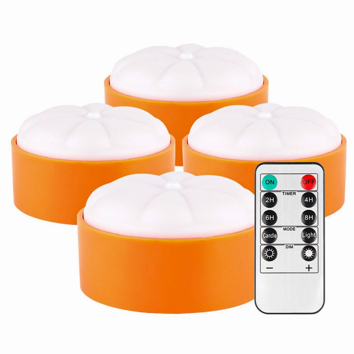 4-Pack: Halloween LED Pumpkin Lights Battery Operated with 2 Light Modes 4 Timer Setting Holiday Decor & Apparel - DailySale