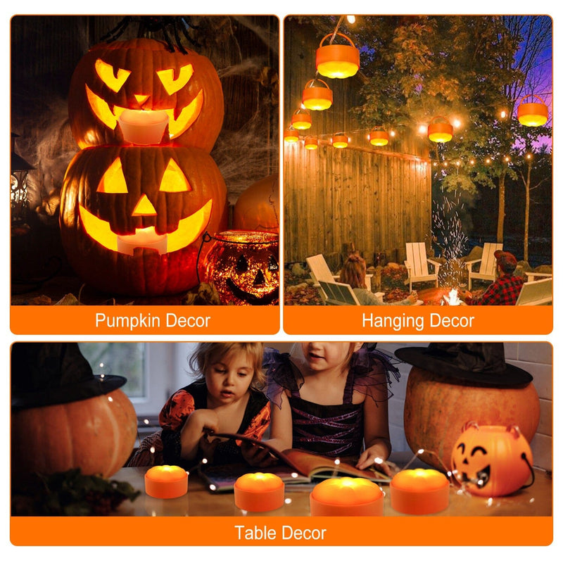 4-Pack: Halloween LED Pumpkin Lights Battery Operated with 2 Light Modes 4 Timer Setting Holiday Decor & Apparel - DailySale
