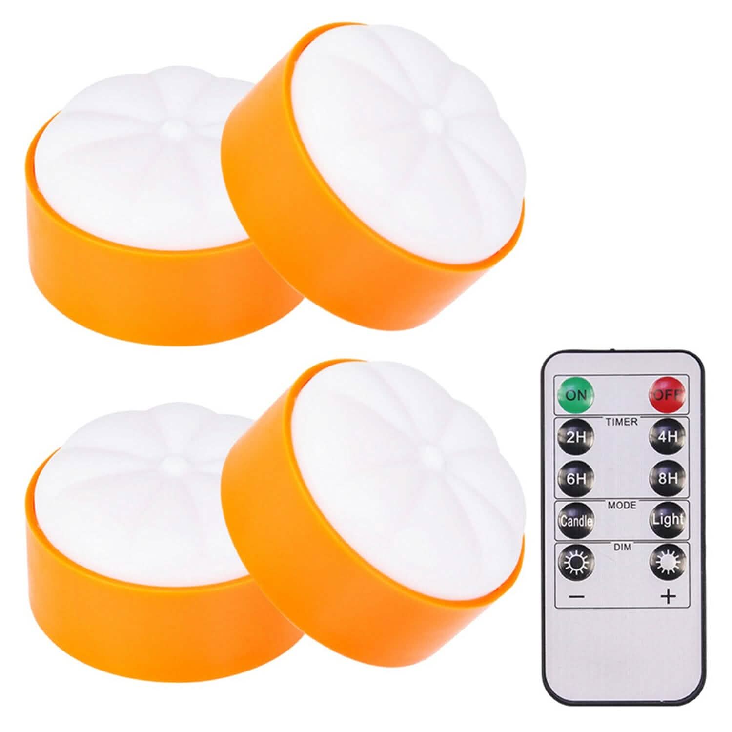 4-Pack: Halloween LED Pumpkin Lights Battery Operated with 2 Light Modes 4 Timer Setting Holiday Decor & Apparel - DailySale