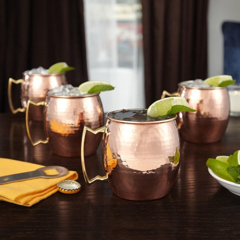 4-Pack: Hammered Copper-Finish Moscow Mule Mugs Kitchen Essentials - DailySale