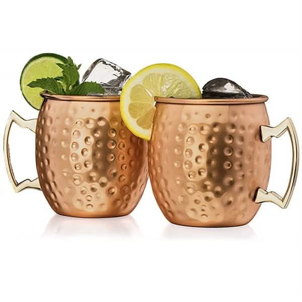 4Pack Hammered Copper Plated Moscow Mule Mug