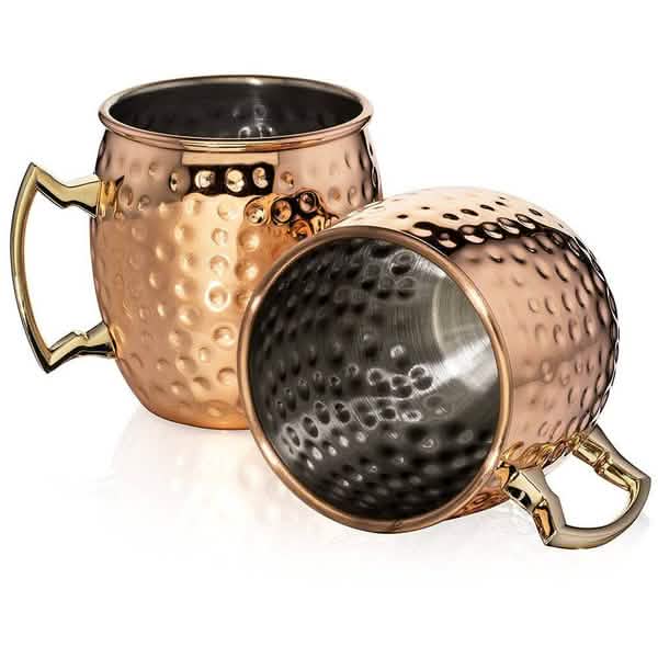 4Pack Hammered Copper Plated Moscow Mule Mug