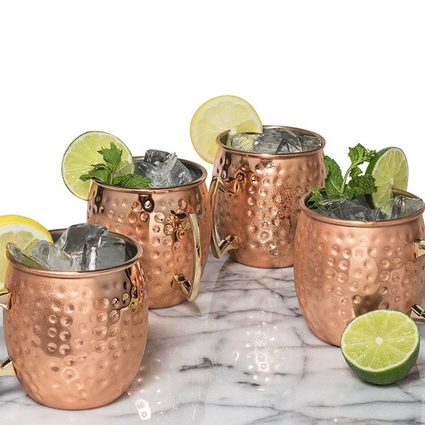 4-Pack: Hammered Copper Plated Moscow Mule Mug Wine & Dining - DailySale