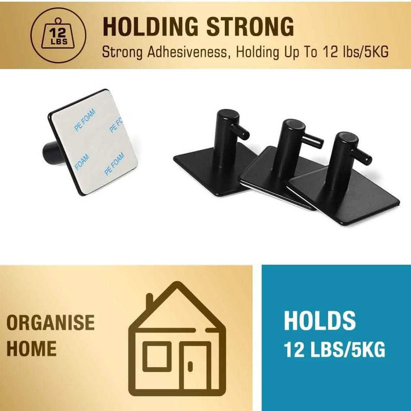 4-Pack: Heavy Duty Durable 304 Stainless Steel Wall Hangers Bath - DailySale
