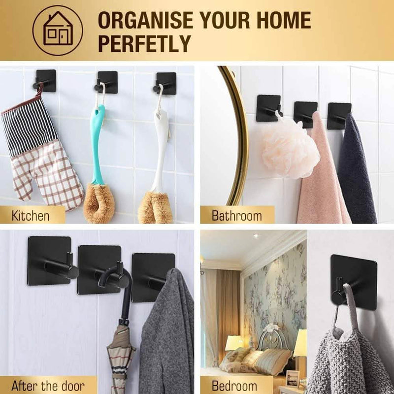 4-Pack: Heavy Duty Durable 304 Stainless Steel Wall Hangers Bath - DailySale