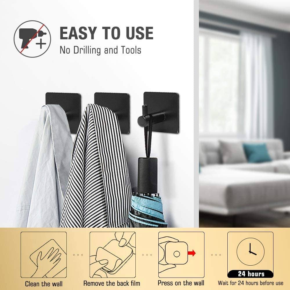 4-Pack: Heavy Duty Durable 304 Stainless Steel Wall Hangers Bath - DailySale