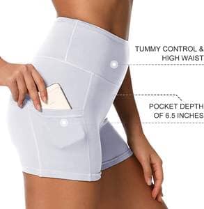 4-Pack: High Waist Soft Yoga Shorts for Women with 2 Side Pockets Women's Bottoms - DailySale