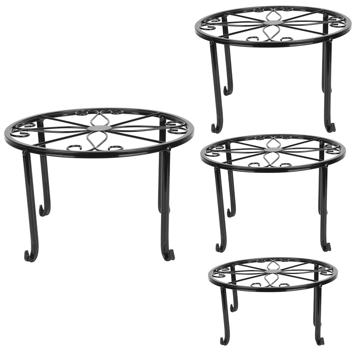 4-Pack: Iron Plotted Plant Stands Garden & Patio - DailySale