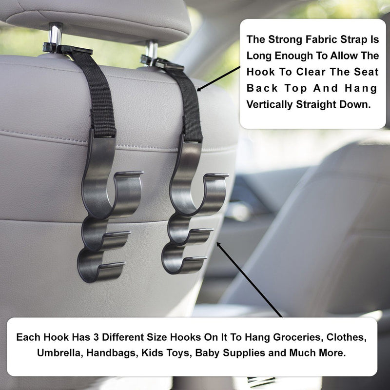 4-Pack: Lebogner Car Seat Organizer Headrest Hooks