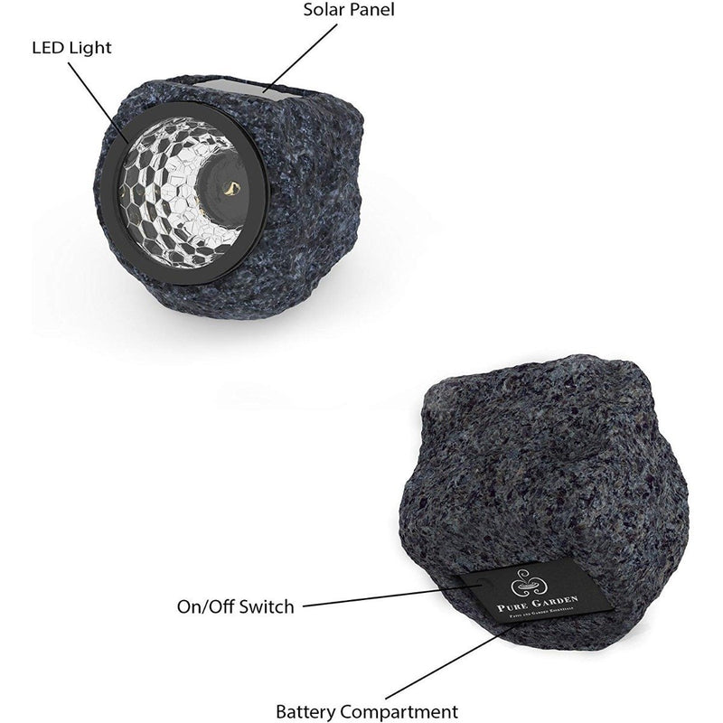4-Pack: LED Solar Powered Rock Lights Outdoor Home Lighting - DailySale